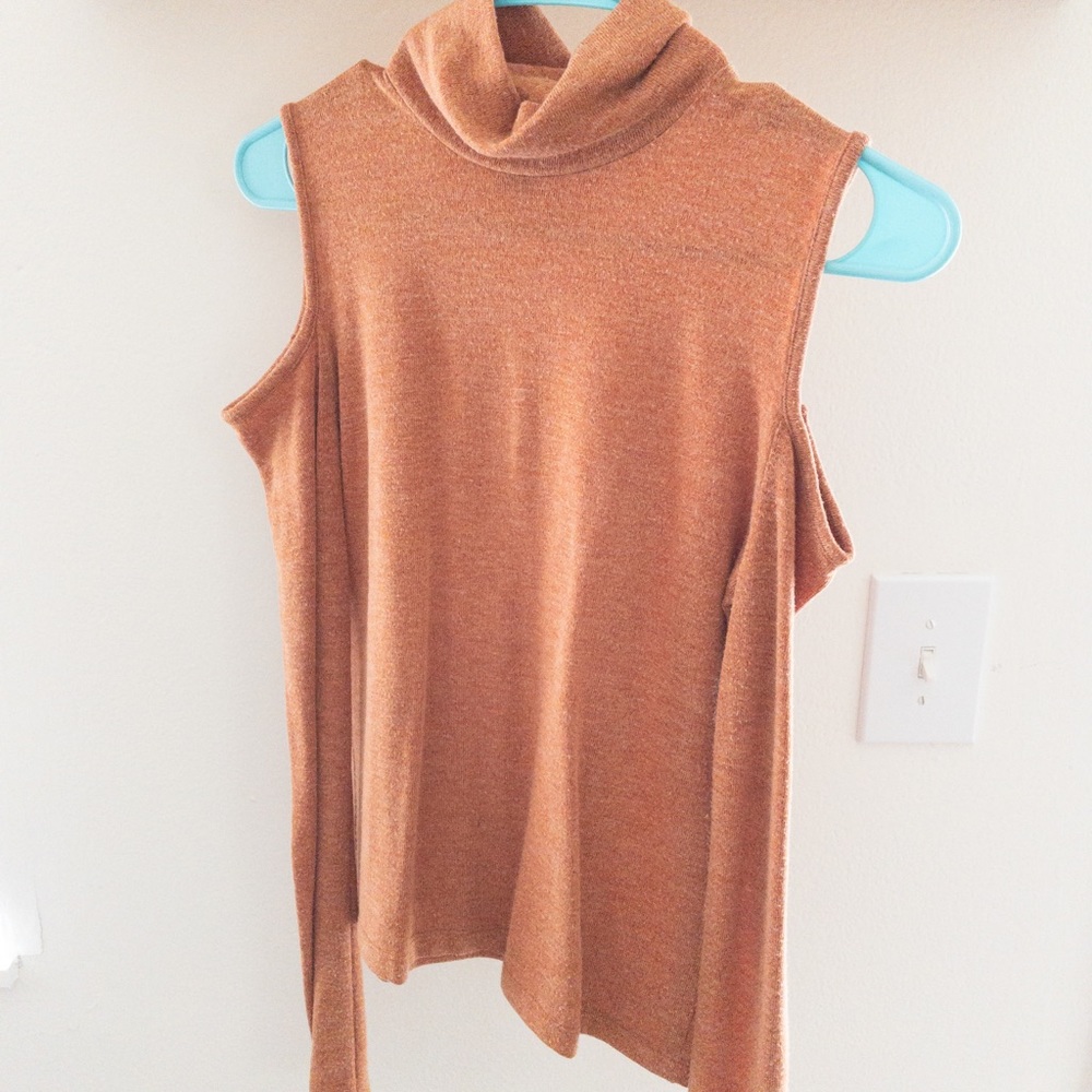 Orange Cut Out Turtleneck